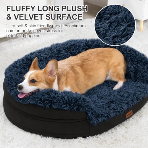 3.7 inch Thickened Orthopedic Dog Beds for Medium Dogs (Black / 36"Lx27.5"Wx7.1"H)