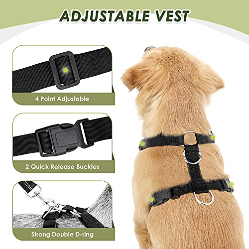 Dog Seat Belt and Harness for Car (Black / Medium)