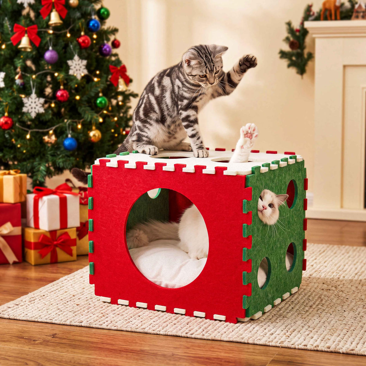 41 Pcs Christmas Cat Toys for Indoor Cats (Neutral)