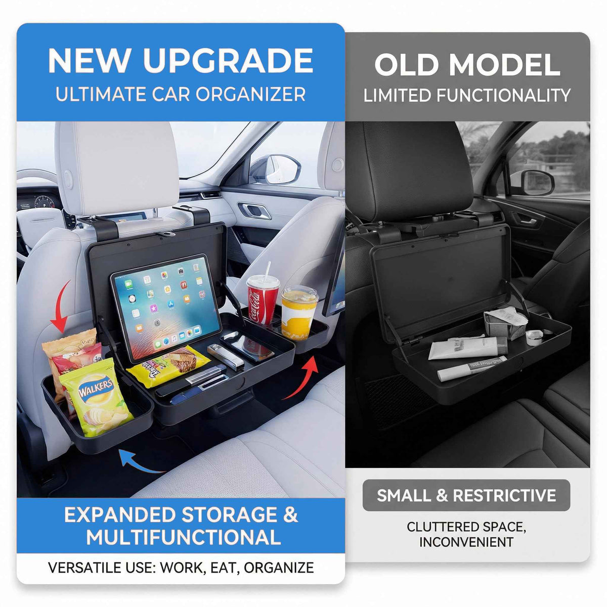Car Back Seat Tray Table (Folding Storage Box)