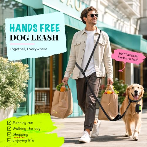 Hands Free Dog Leash (5.9-8.2 FT Black)