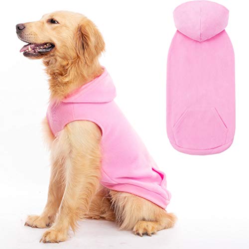 Fleece Dog Hoodie with Pouch (Small / Pink)