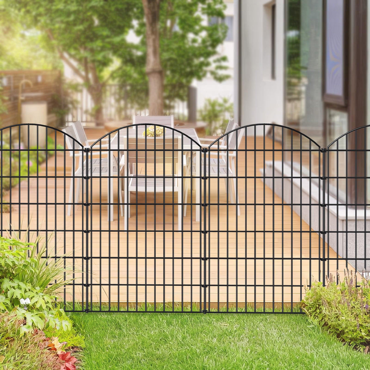 Metal Garden Fence 48 in x 12.7 ft (48"Hx12.7ft (5 Panels))