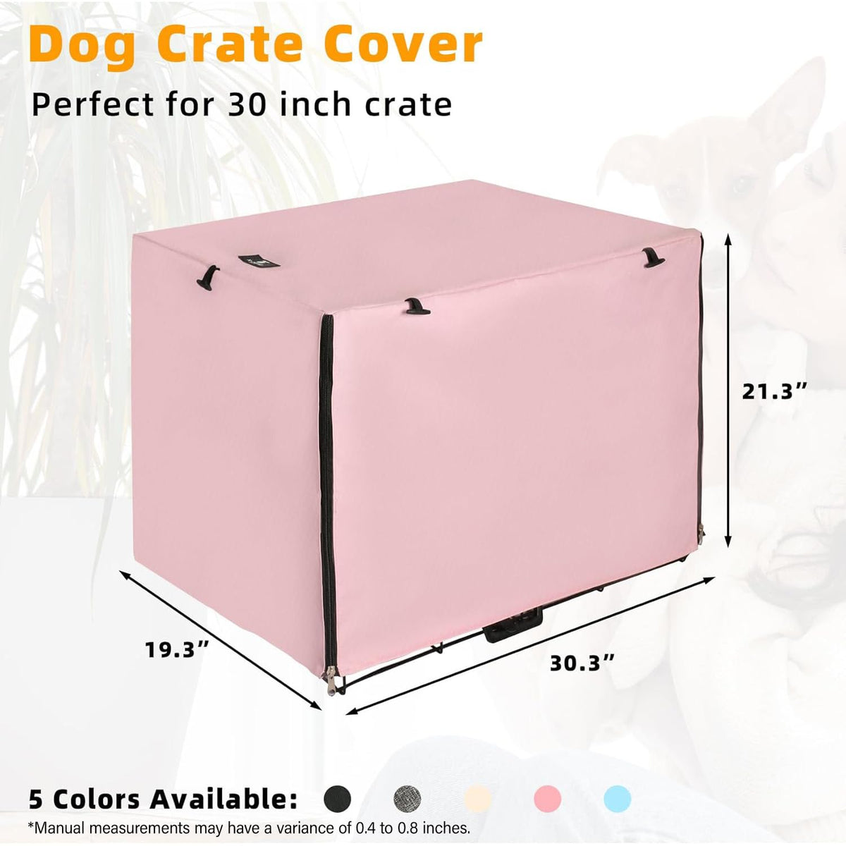Dog Crate Cover Waterproof Kennel Cover (30.0"L x 19.0"W x 21.0"H / Pink)