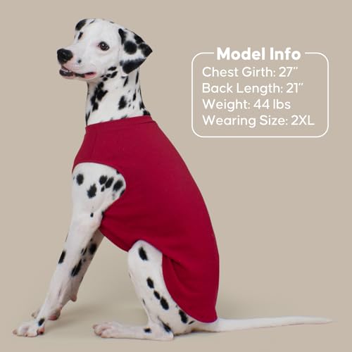 2Pack Waffle Dog Shirt for Medium Large Dogs Striped Dog Sweater (XX-Large (28-50lbs) / 2Pack(Red+Striped))