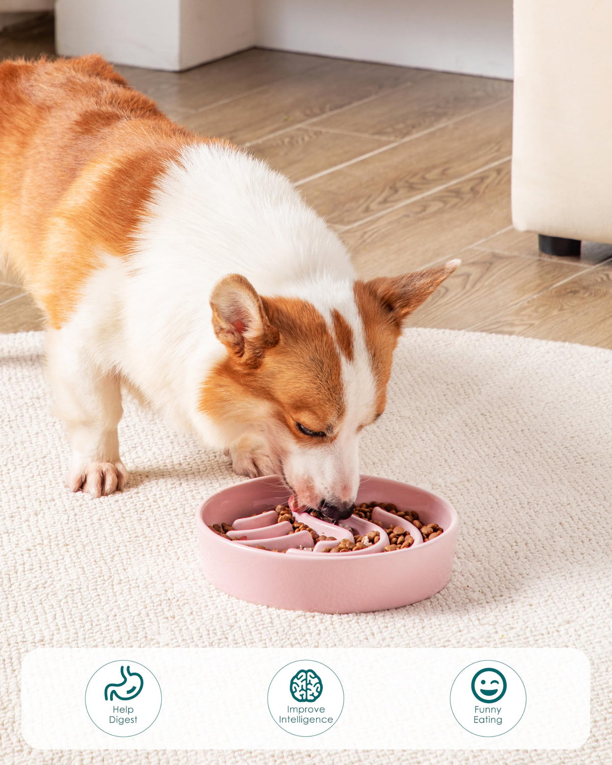 Slow Feeder Dog Bowl (Pink / 1.5 Cups)