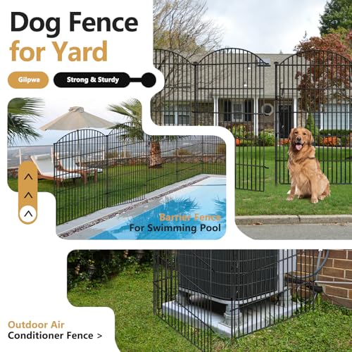 10 Panels Decorative Garden Fence with Lock (48in(H) X 24ft(L))