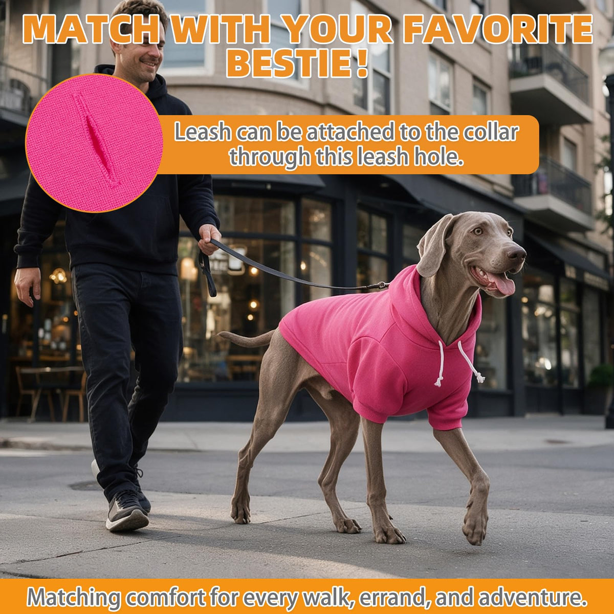 Dog Hoodie for Large Medium Small Dogs (Deep Pink / X-Large/XX-Large)