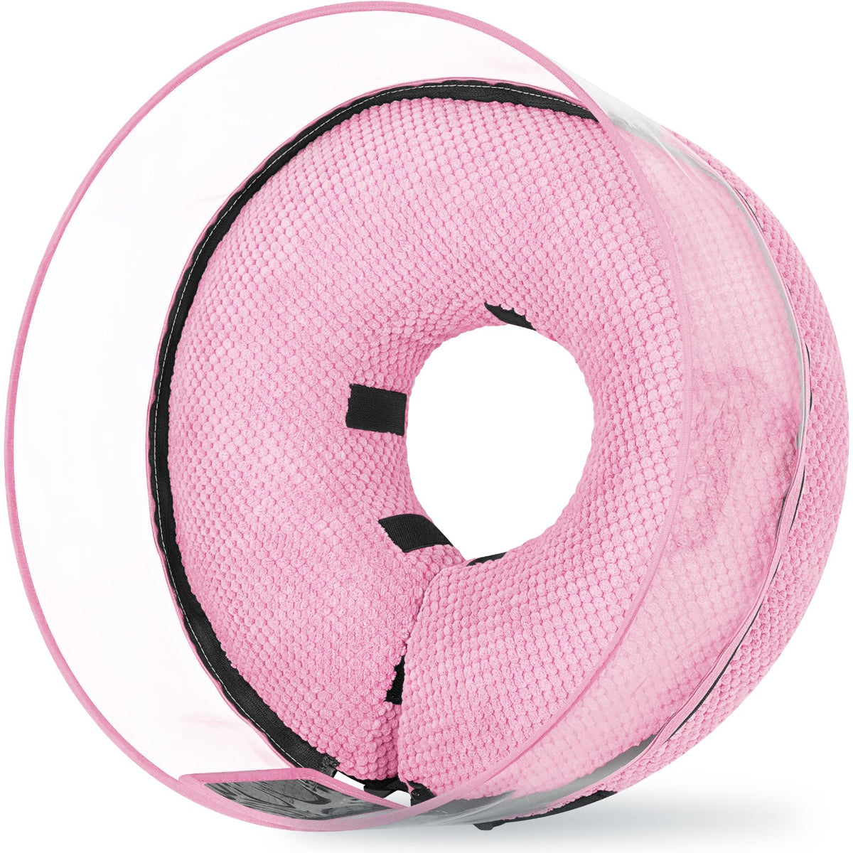 Inflatable Dog Cone with Clear Shield for Added Coverage (Pink / XL (Neck: 18"-23"))