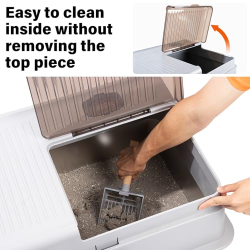 Stainless Steel Litter BoxWith Lid (XXXL:27.7"L x 19.7"W x 15.7"H)