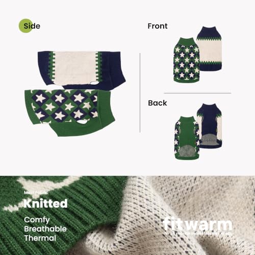 2 Pack Star & Color Block Dog Jacquard Sweater (Medium / Star & Color Block)