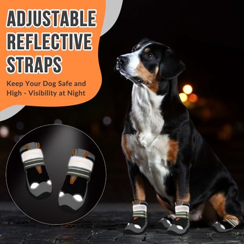 Dog Shoes for Large Small Medium Dogs (Black / #1 (Width 1.6 inch) for 14-23 lbs)