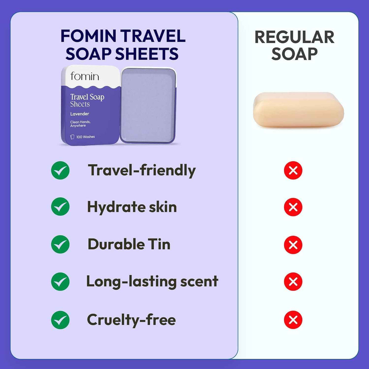 Paper Soap Sheets for Traveling (Lavender (Pack of 3))