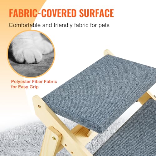 SKYSHALO Wooden Pet Steps (Natural / 3-Step Foldable)