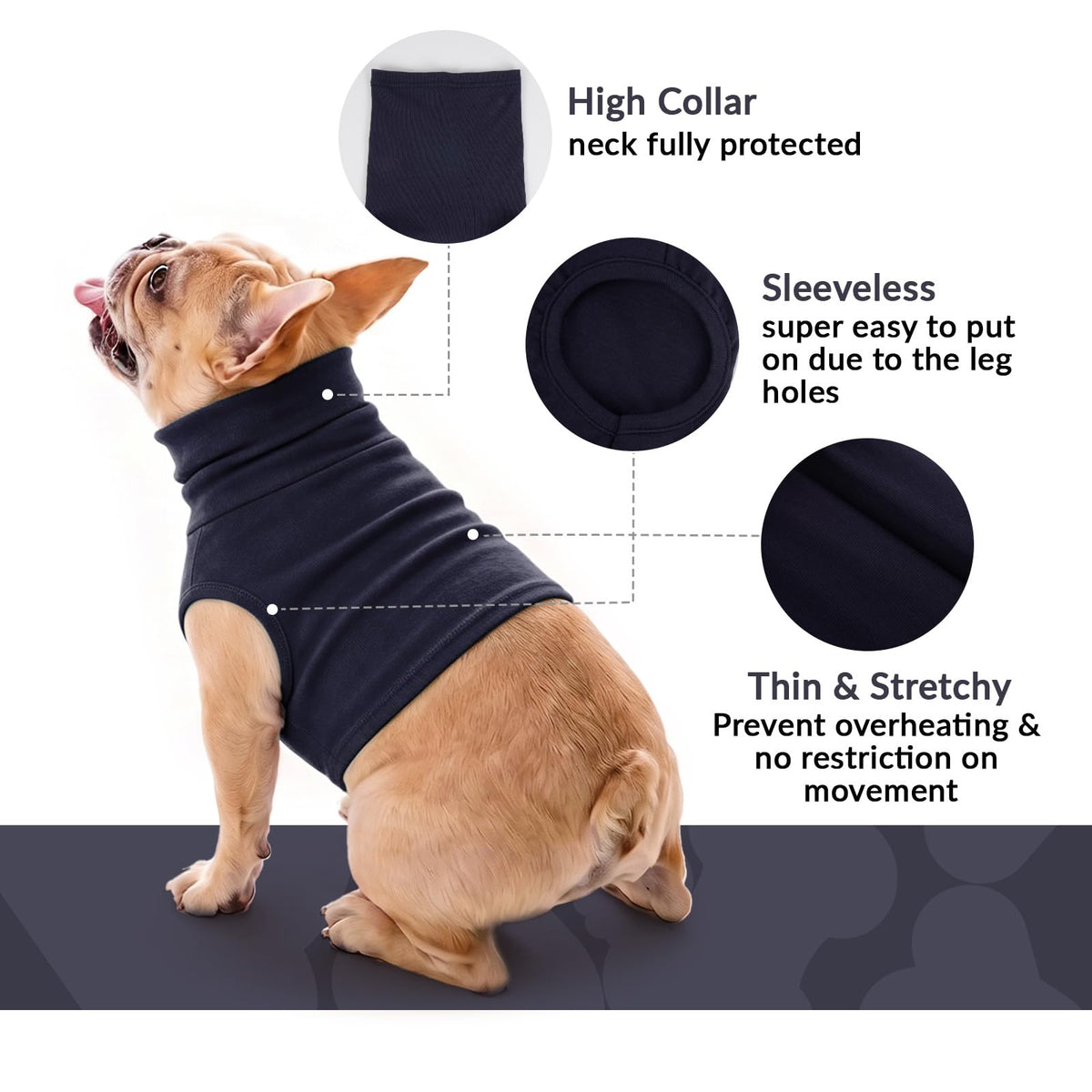 Cat Neck Cover (DeepBlue / S(Chest: 16.9"))