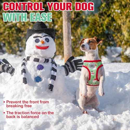 Step in Dog Harness and Leash Set (Small(Chest Girth 14.5" - 16") / Christmas)