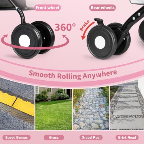 Double Pet Stroller (Pink)