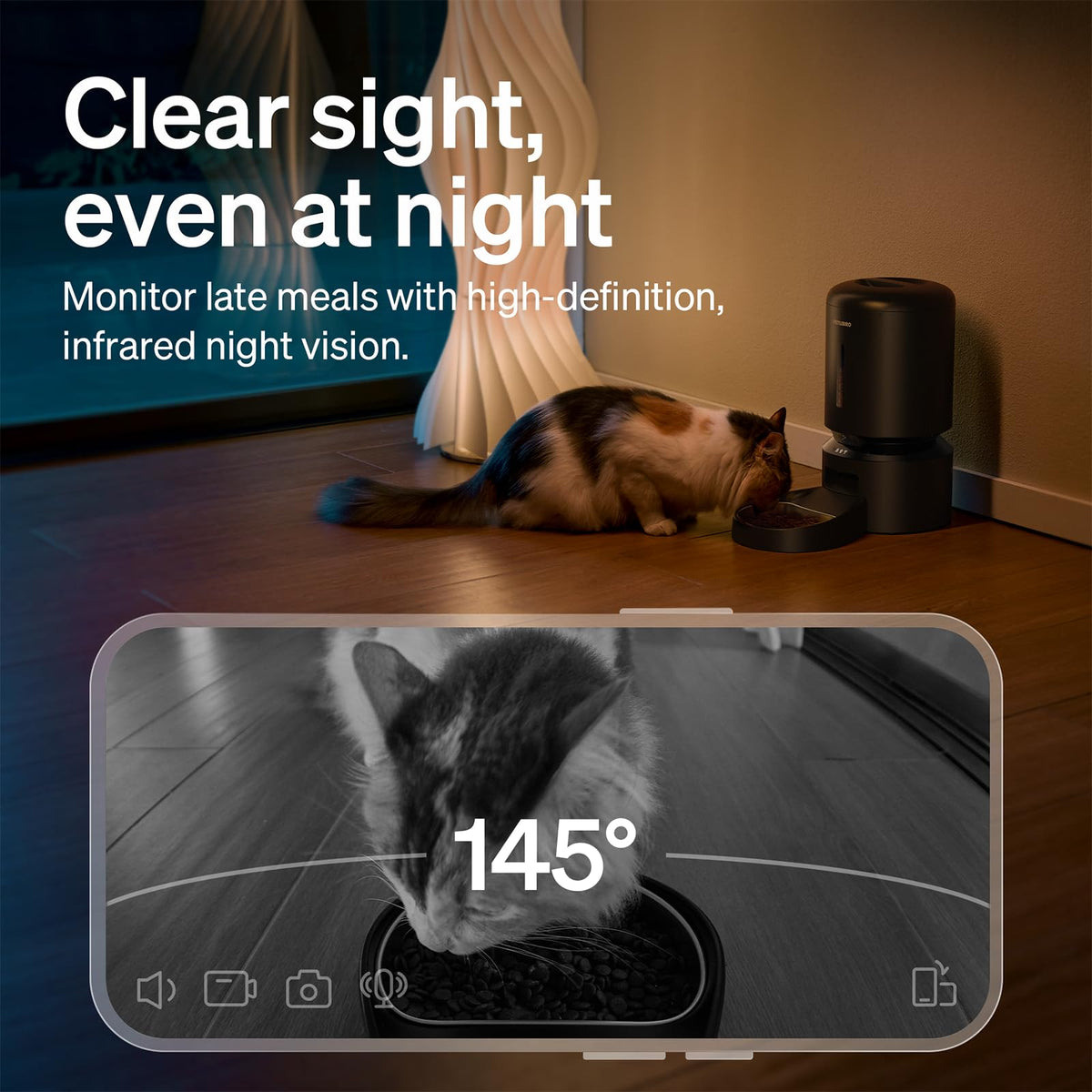 Automatic Cat Feeder with Camera (Black / 5l-camera)