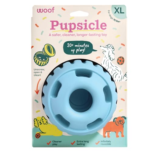 Pupsicle Interactive Dog Ball Toy for Dogs XL 75 lbs & Up (Blue / X-Large)