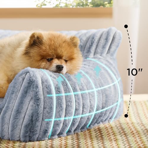 ComfyFleece® Shown on TV Fluffy Dog Couch for Pets (30x20x10" / Blue Indigo)