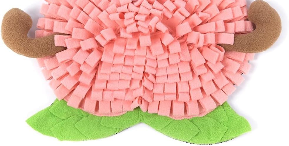 Ferret Cats Snuffle Mat Fleece Foraging Mats Interactive Feeding Toy Small Animal Rabbit Guinea Pig Rat Hamster Anti Slip Treat Dispenser Slow Feeder (Peach)