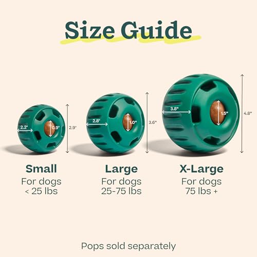 Pupsicle Interactive Dog Ball Toy for Dogs Small 10 (Green / Small)