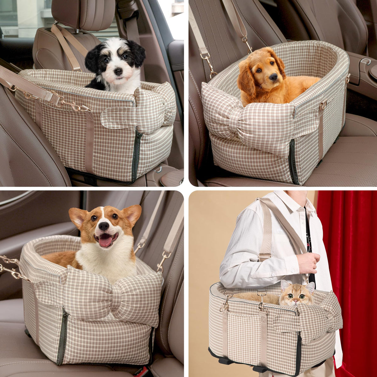 Center Console Dog Car Seat for Small Dogs