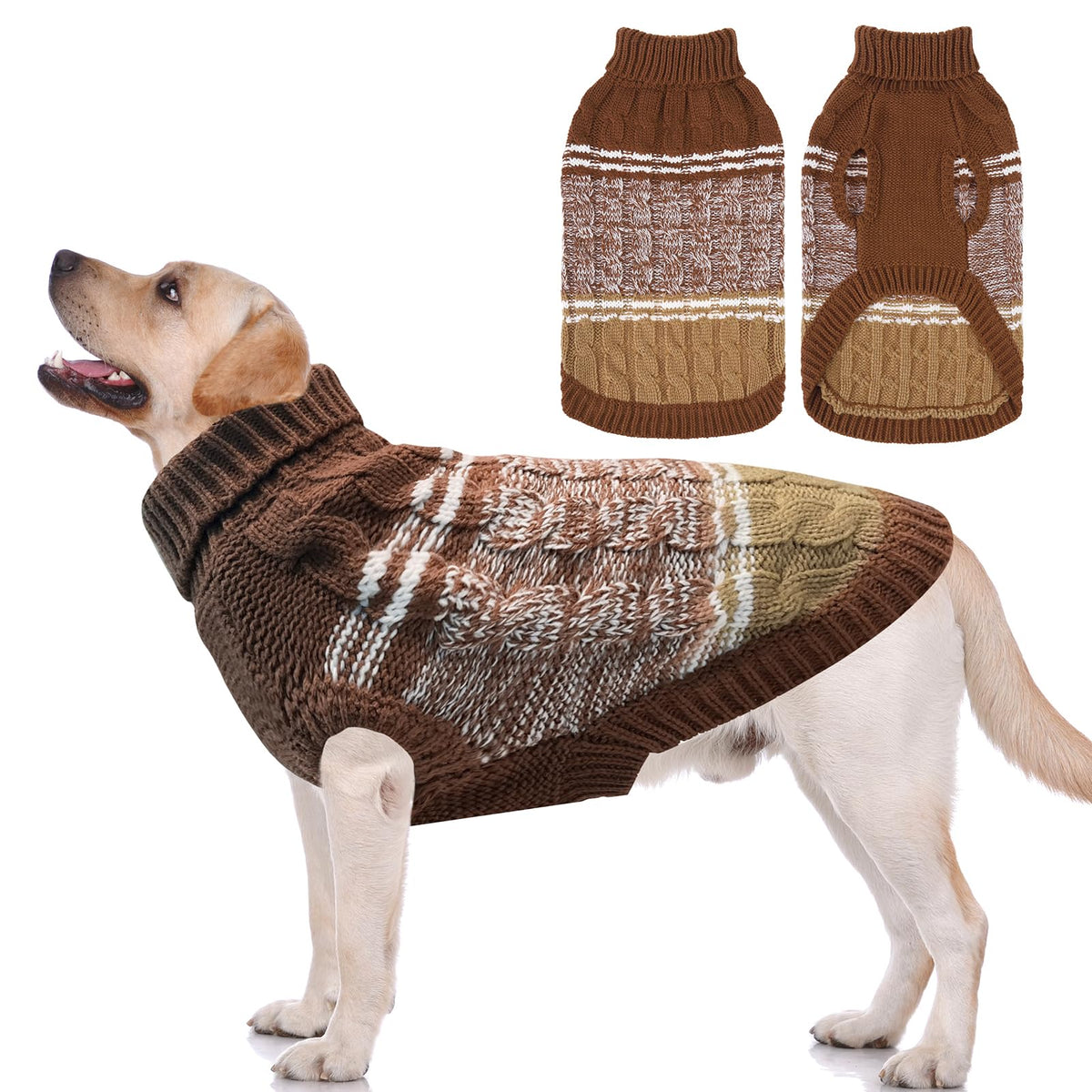 Dog Sweaters for Large Dogs Girl Boy (Large / #1 Beige)