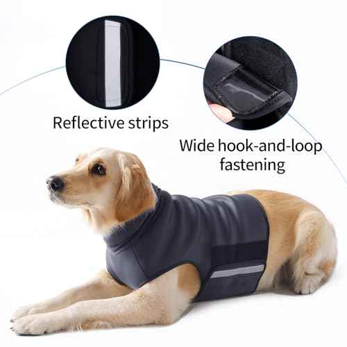 Dog Anxiety Vest with Hoodie Fully Openable Calming Shirt for Dogs Breathable Thunder Jacket for Stress Relief Storm and Firework Anxiety Relief (Grey / Small)