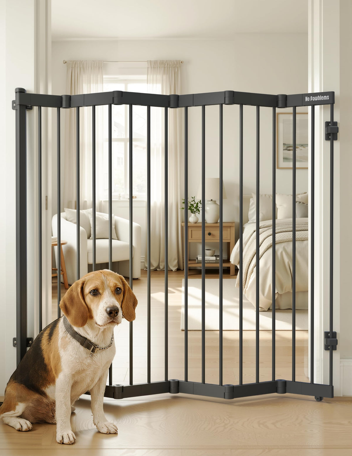 Retractable Safety Gate (Black / 38" Wide, 36" Tall)