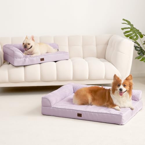 Memory Foam Dog Bed (Lilac / 44.0"L x 32.0"W x 6.5"Th)