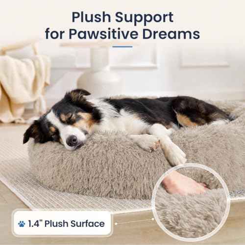 Washable Dog Beds Large Sized Dog (Cream Brown / 36.0"L x 36.0"W x 8.0"Th(Removable))