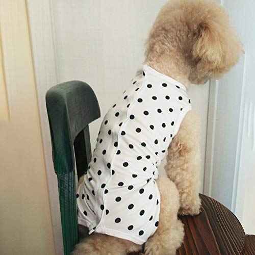 Dog’s Recovery Suit Post Surgery Shirt for Puppy (Small / white spot)