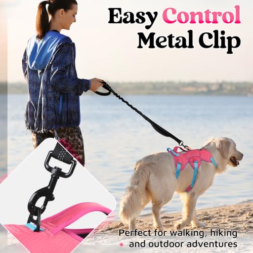 Escape Proof Dog Harness for Medium (Sky & Peach & Rose / Medium)