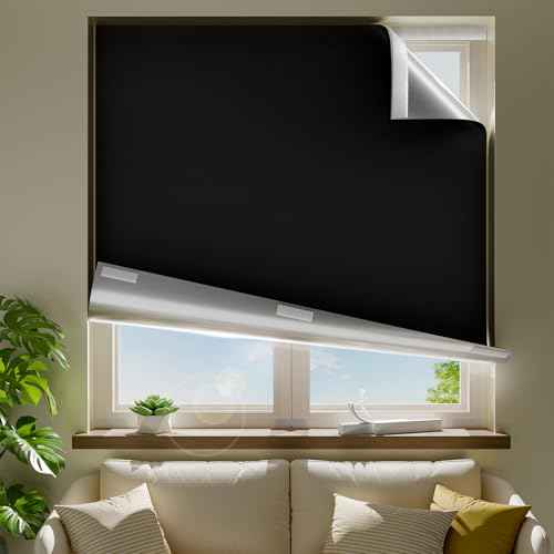 100% Blackout Curtains for Bedroom (Black / 36"W x 54"L (Pack of 1))