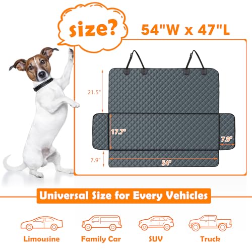 Dog Car Seat Cover (Grey / 53"W x 47"L)
