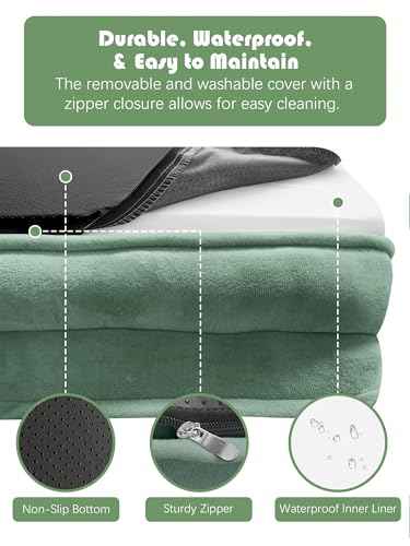 Orthopedic Dog Bed with Sides (35.0"L x 25.0"W x 6.5"Th / Green)