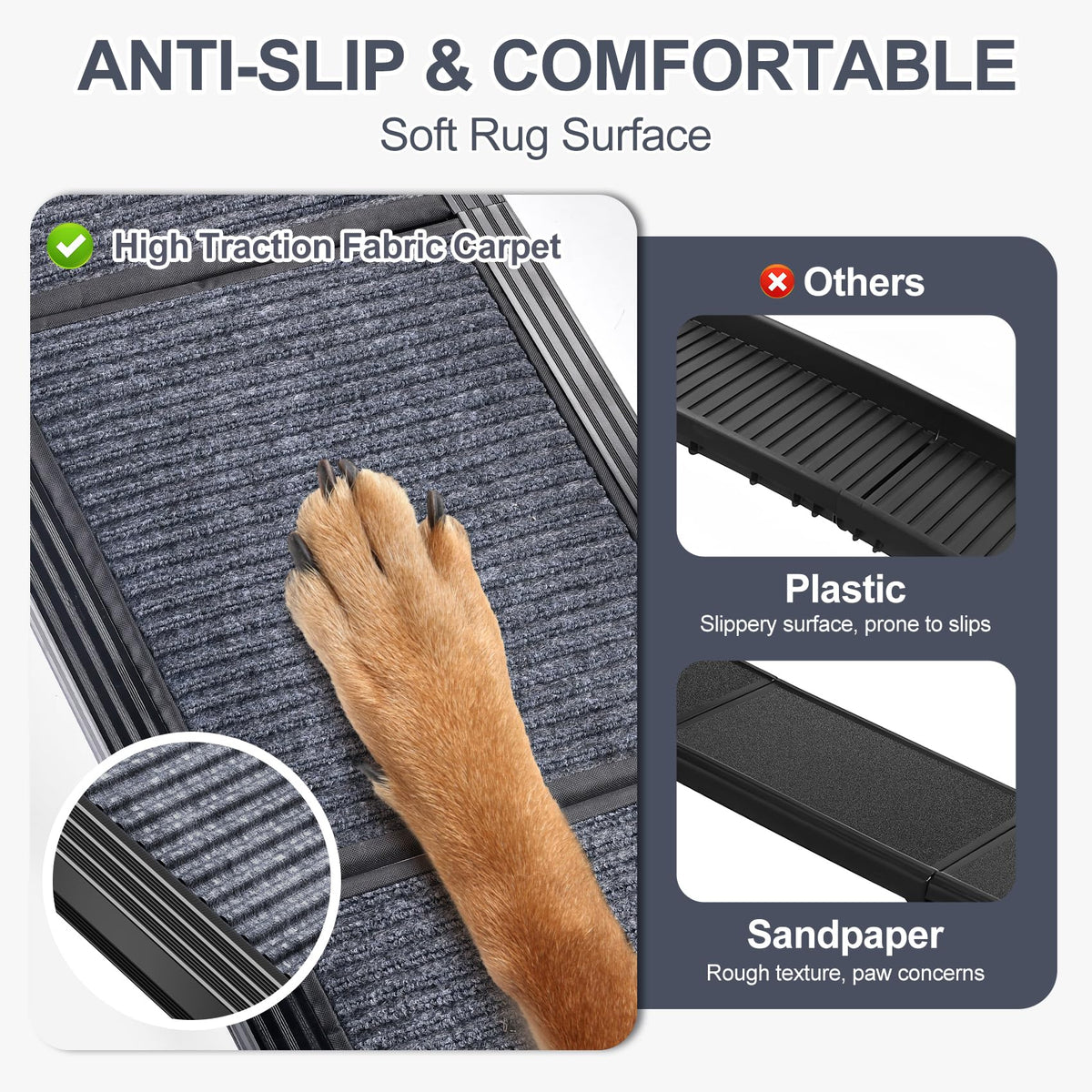 Dog Ramp for Car 71" L × 17.2" W (Upgraded 71" L x 17.2" W)