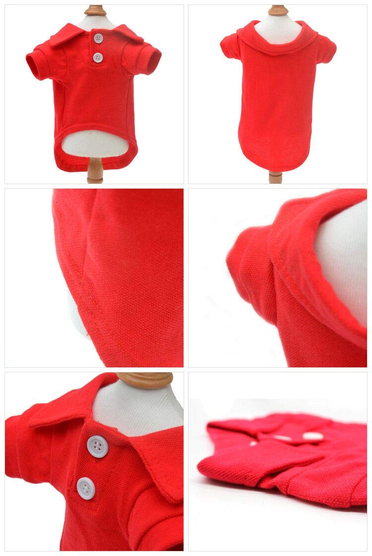 Basic Dog Polo Shirts Premium Cotton (M (-12lbs) / Red)