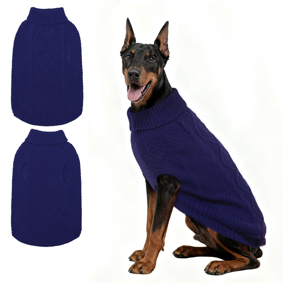 Turtleneck Dog Sweater (XX-Large / Navy Blue)