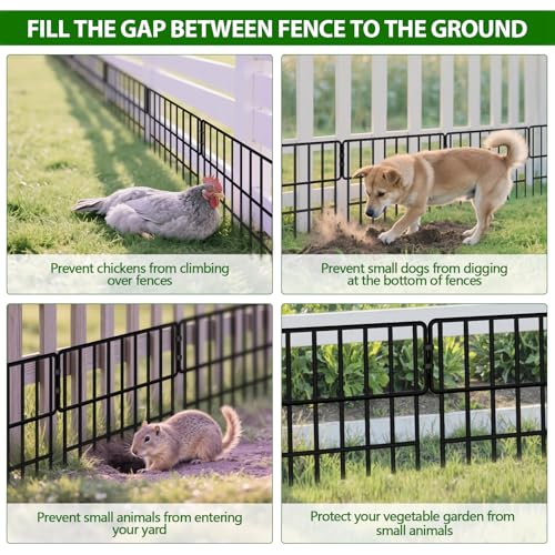 38 Panels Animal Barrier Fence (Black / 38 Panels-41.1ft(L)x12in(H))