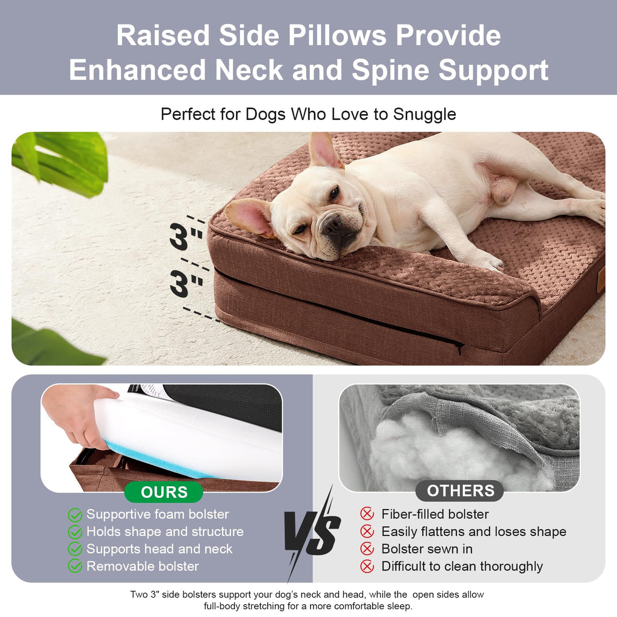 Waterproof Dog Bed for Small Dogs (Fluffy Style-Brown / S(30"x20"x3"))