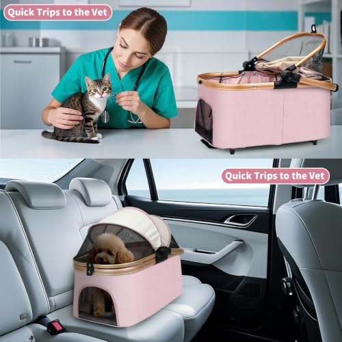 Double Pet Stroller (Pink)