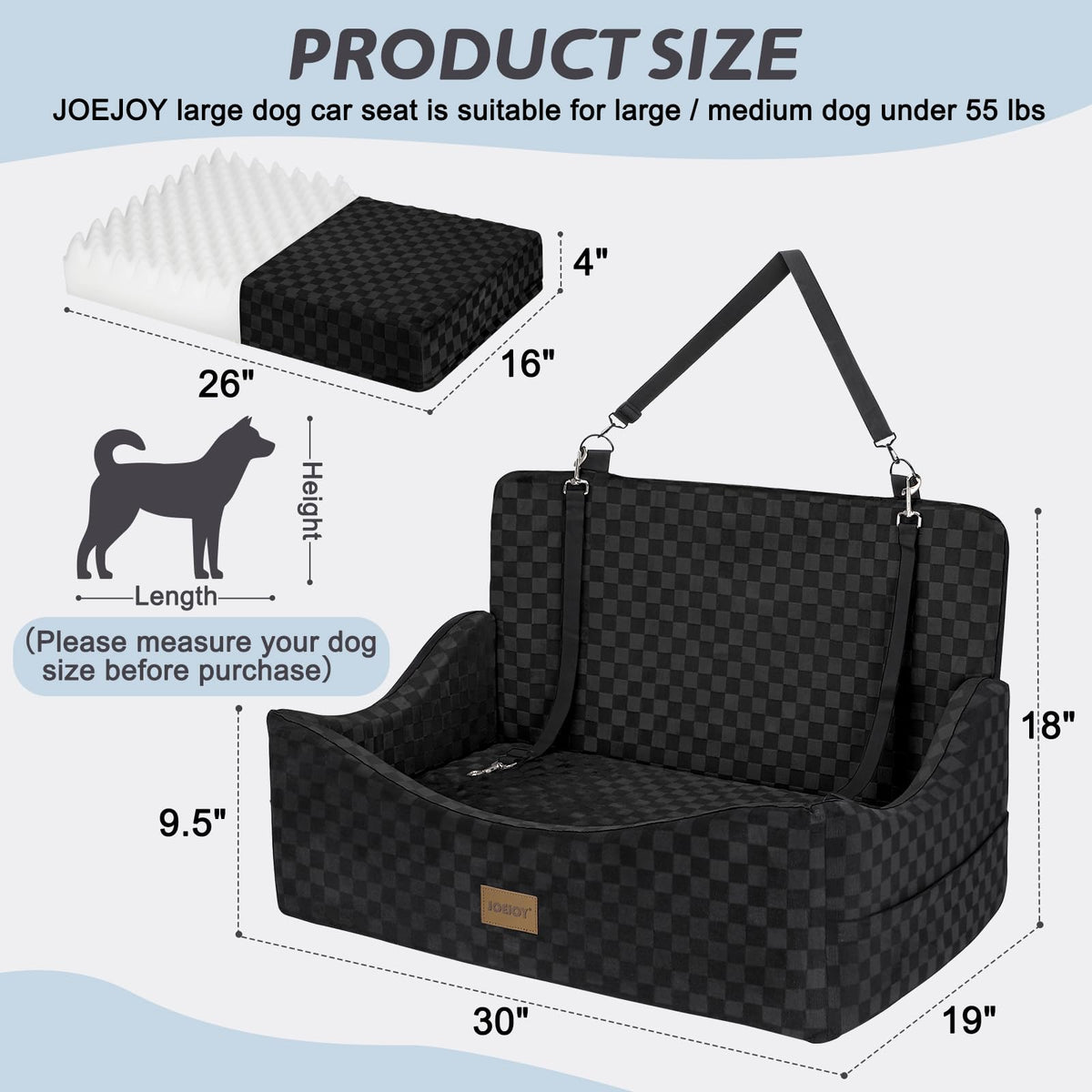 Dog Car Seat for Medium (Large / Black)