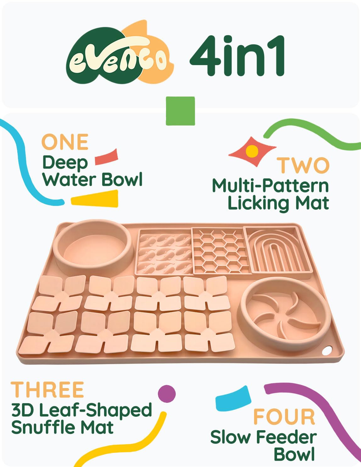 Slow Feeder Bowl (Creamy Peach)