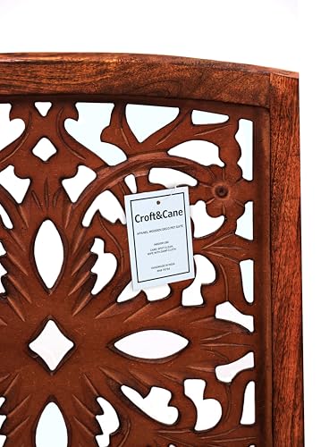 Wooden Foldable Pet Dog Gate (Walnut Brown / 4 Panel)