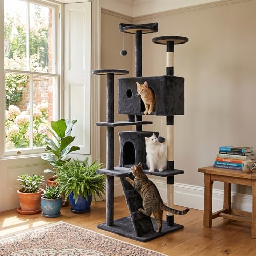 70" Cat Tree Tower (Dark Gray)