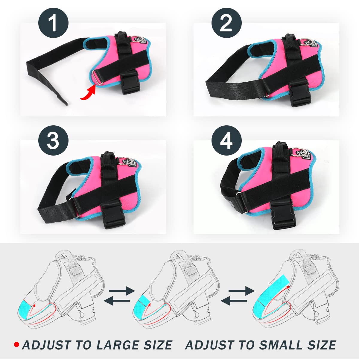 Dog Harness No (X-Large (Pack of 1) / RoseTurquoise)