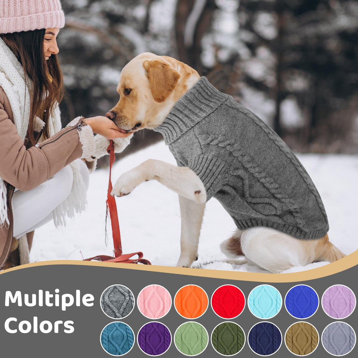 Small Dog Sweater for Small Dogs Boy (Small / Slate Grey)
