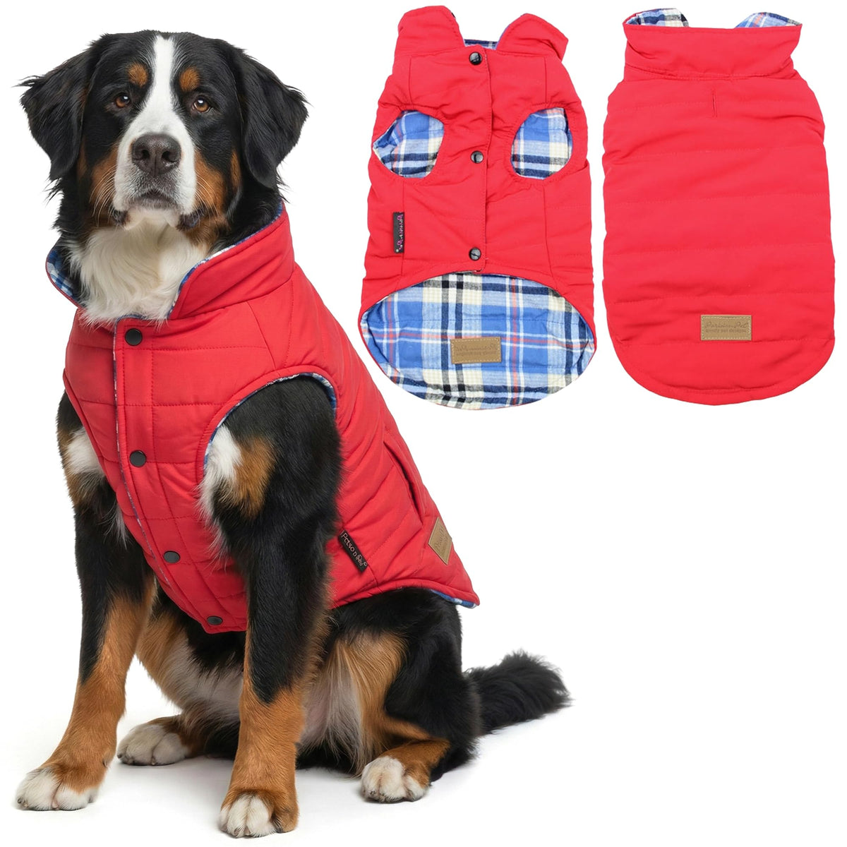 Dog Reversible Jacket (2XL / Plaid Reversible Jacket)